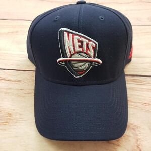 New Jersey Nets Hat Cap Strap Back One Size Navy Blue NBA Basketball Adidas Mens